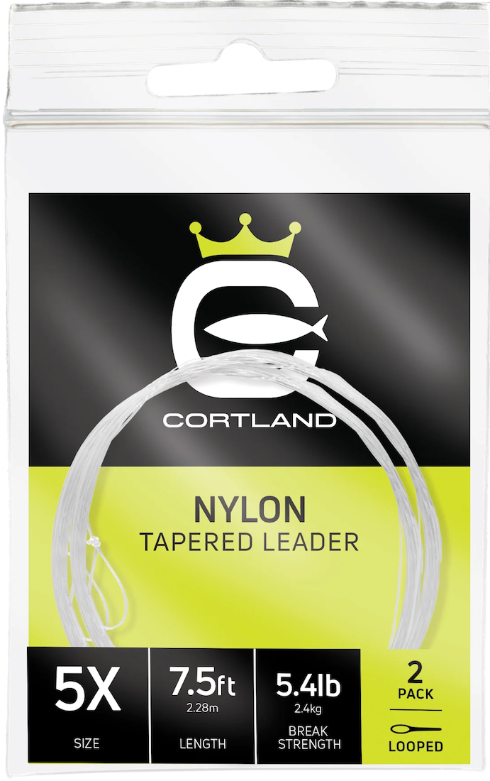 Cortland Nylon Tapered Leader - 2 Pack - Clear 7,5 ft Pre-Looped Vorfach