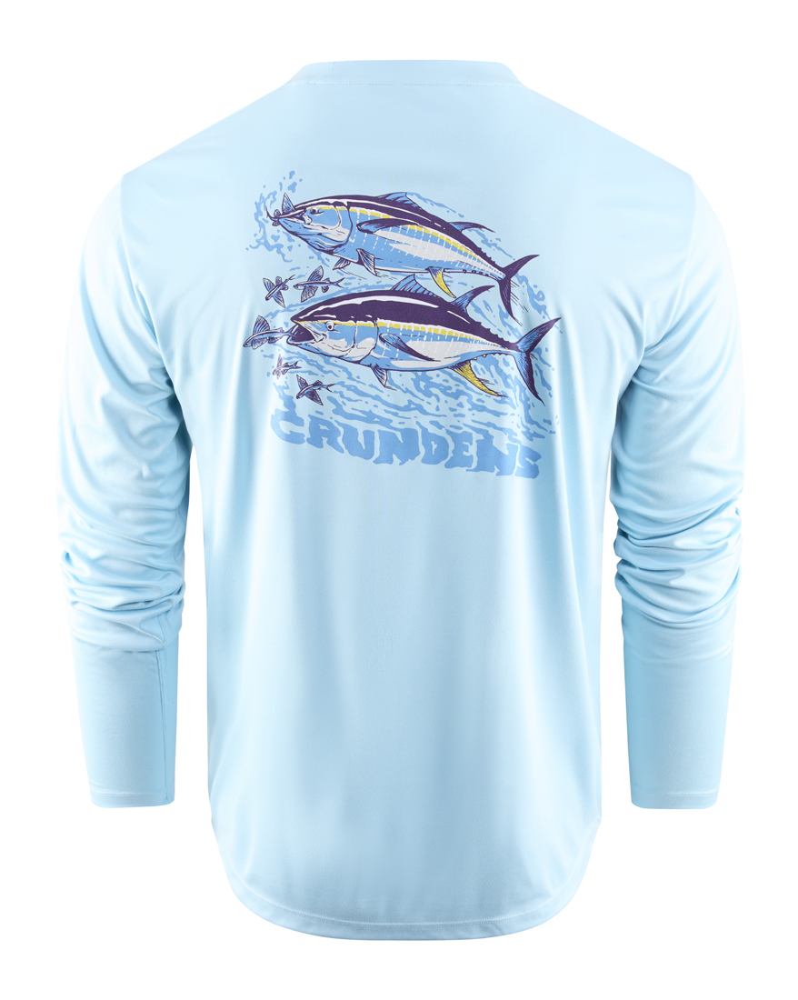 Grundéns Twin Tuna LS Tech Tee UPF 50+ Sonnenschutz  Shirt aquamarine