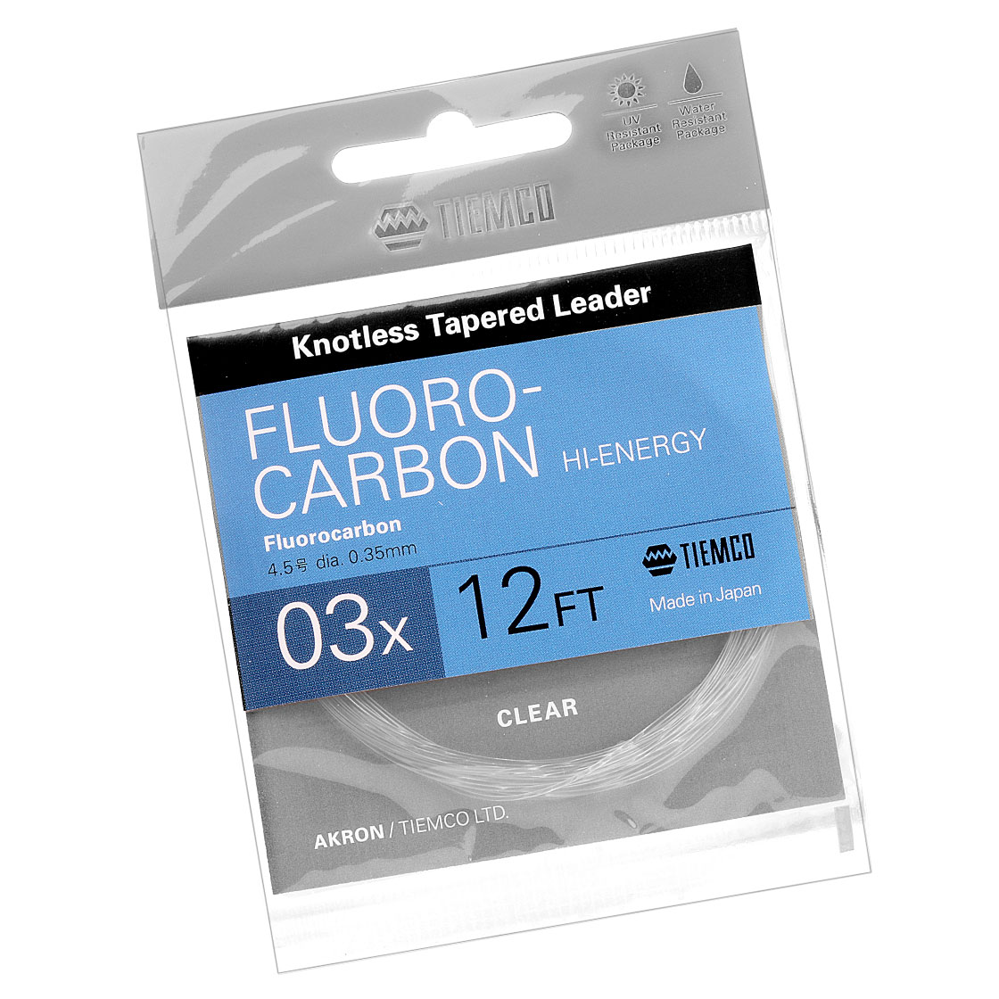 P-15827-tiemco-tmc-fluorcarbon Tiemco TMC Akron konisches Fluorocarbon Vorfach 12 ft