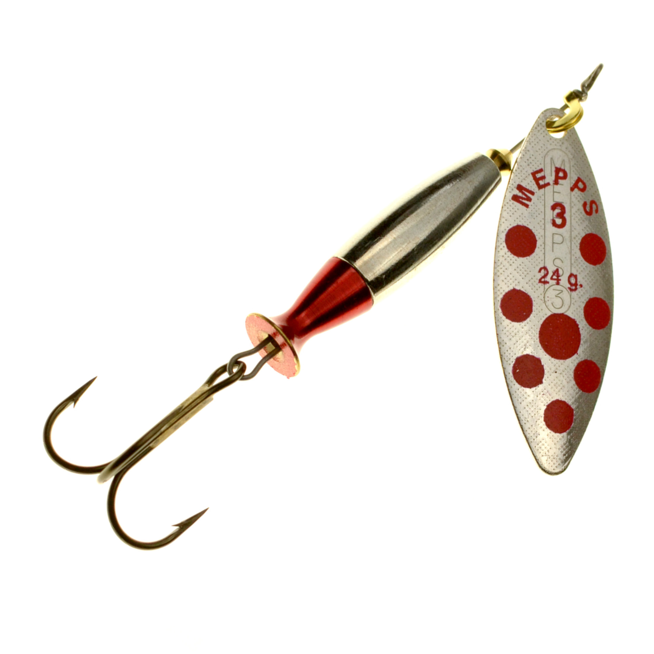 Mepps Aglia Longue Heavy Spinner silber/rote Punkte