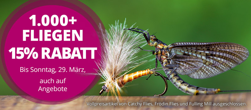 15% auf 1000+ Fliegen bis Sonntag, 29.3.