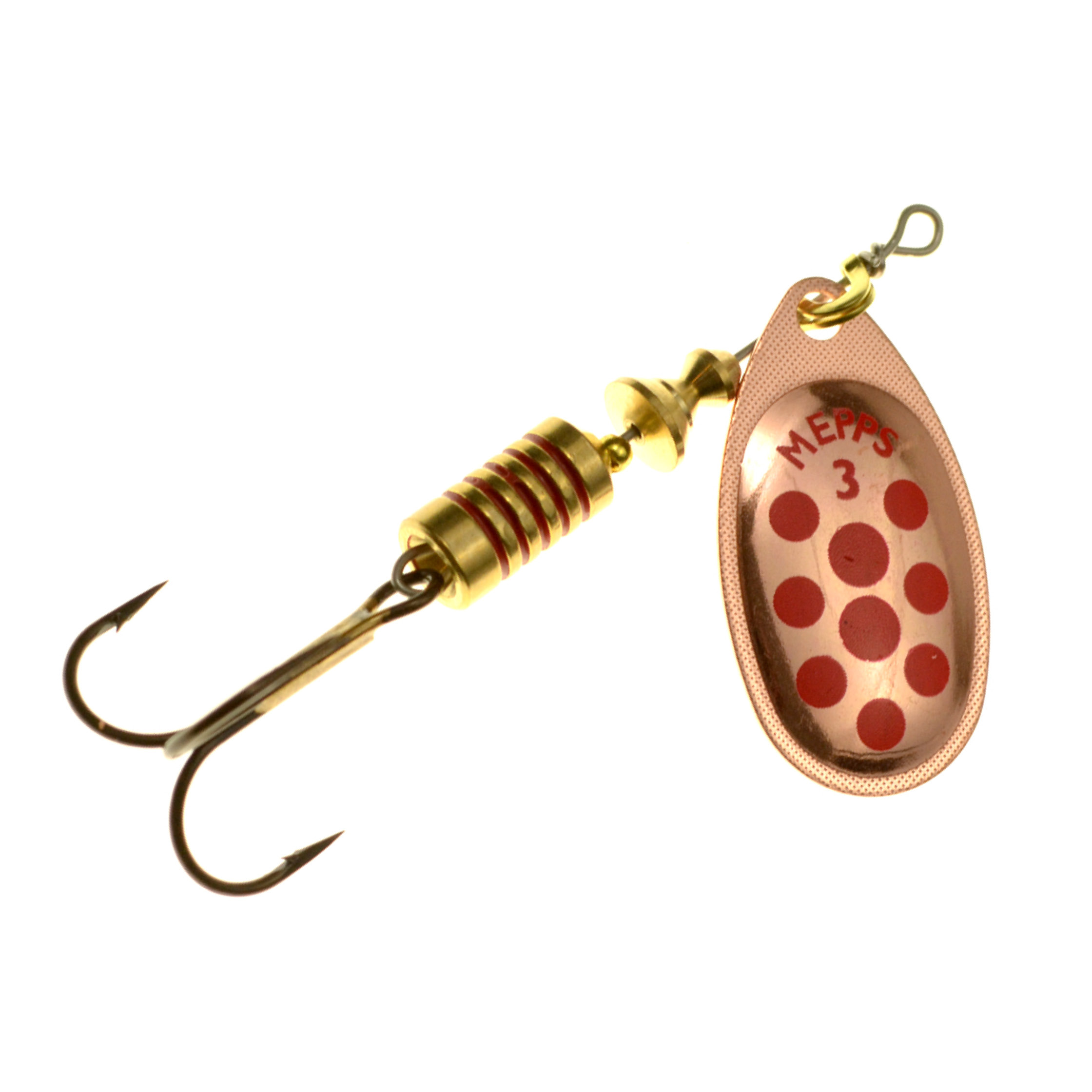 Mepps Aglia Spinner mit Punkten kupfer/rot