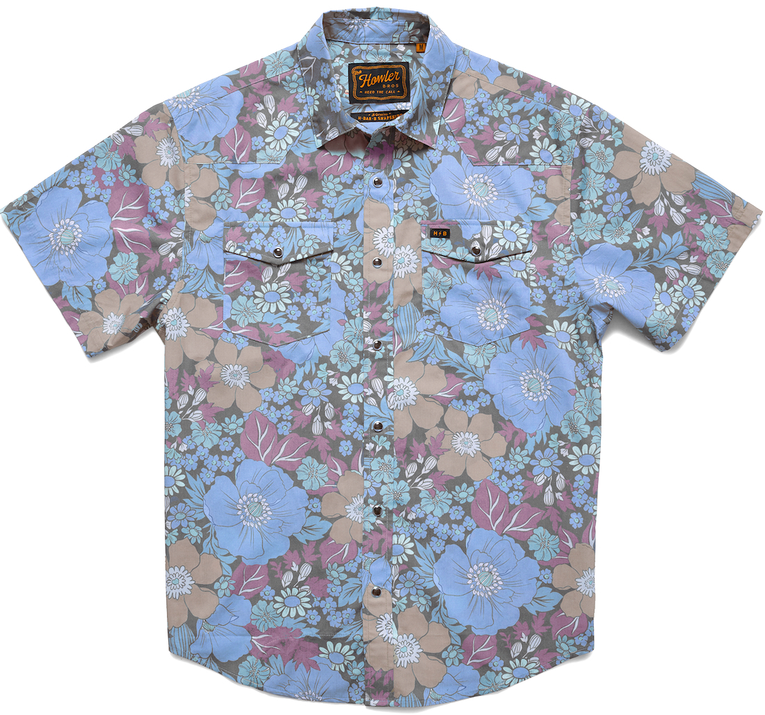 Howler Brothers H Bar B Snapshirt - Flower Power Blue
