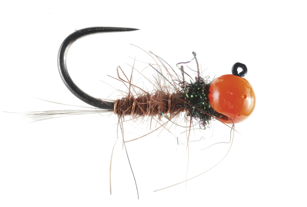 Soldarini Tungsten Jig Nymphe - Spectra 46 & Rusty Orange Bead
