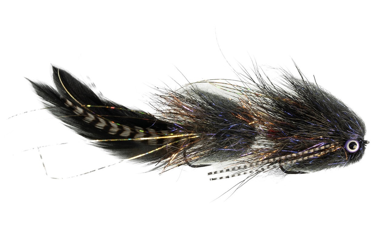 Umpqua Tandem Streamer Trasher Hurst Black #1 x #2