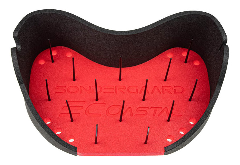 Sondergaard Schnurkorb Coastal Stripping Basket black & red