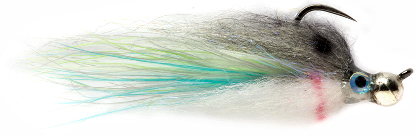 Fulling_Mill_Jiggy_Fat_Minnow_grey_-_white Fulling Mill Streamer Barbless - Jiggy Fat Minnow grey & white