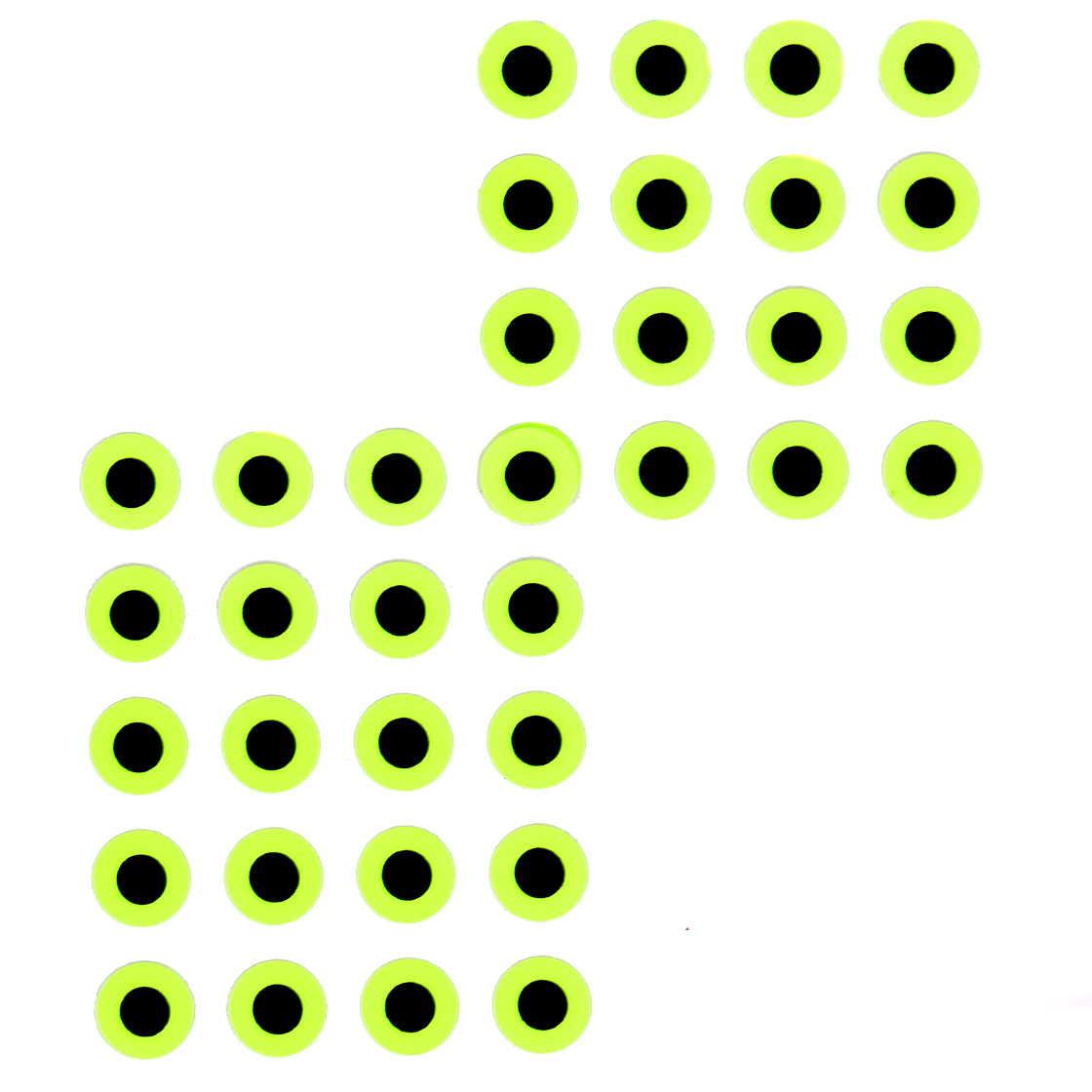 P-29142-27_Fulling-Mill-Flat-Stick-On-Eyes-Big-Pack-Augen_hot-yellow hot yellow