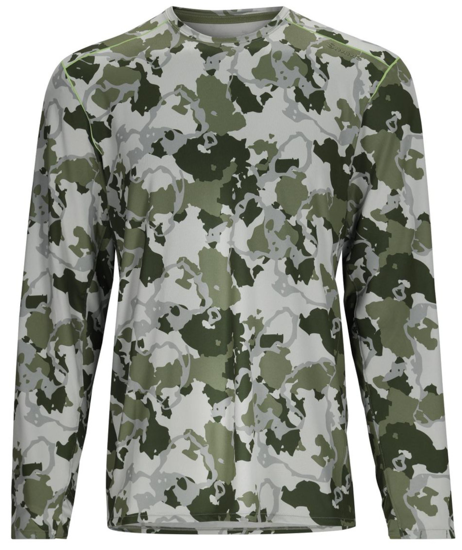 Simms Solarflex Crew Langarmhemd regiment camo clover