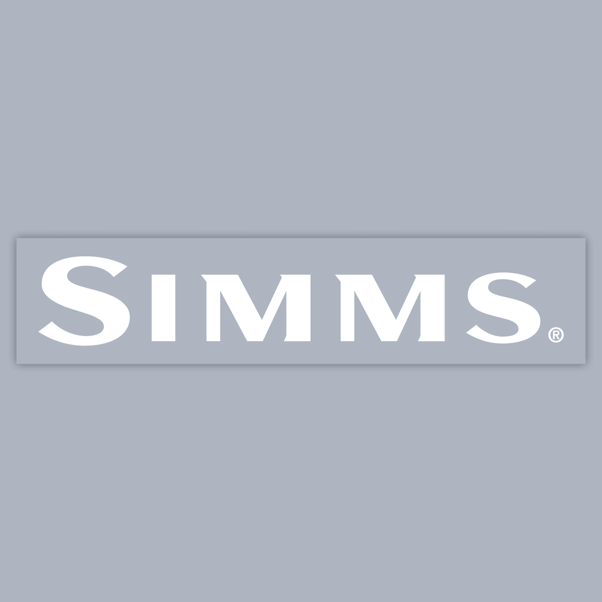 Sticker_Simms-Logoschriftzug_28cm_w-auf-transp_Produktbild Simms Logo weiß auf transp. Hintergrund Sticker 28 cm