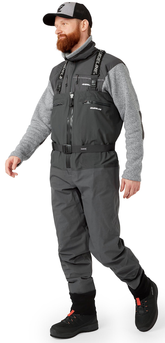 P-16603_Guideline_Sonic_HD_Zip_Waders_2 Das Model misst 184cm/78kg (6'1"/172lbs) und trägt Größe Medium Long