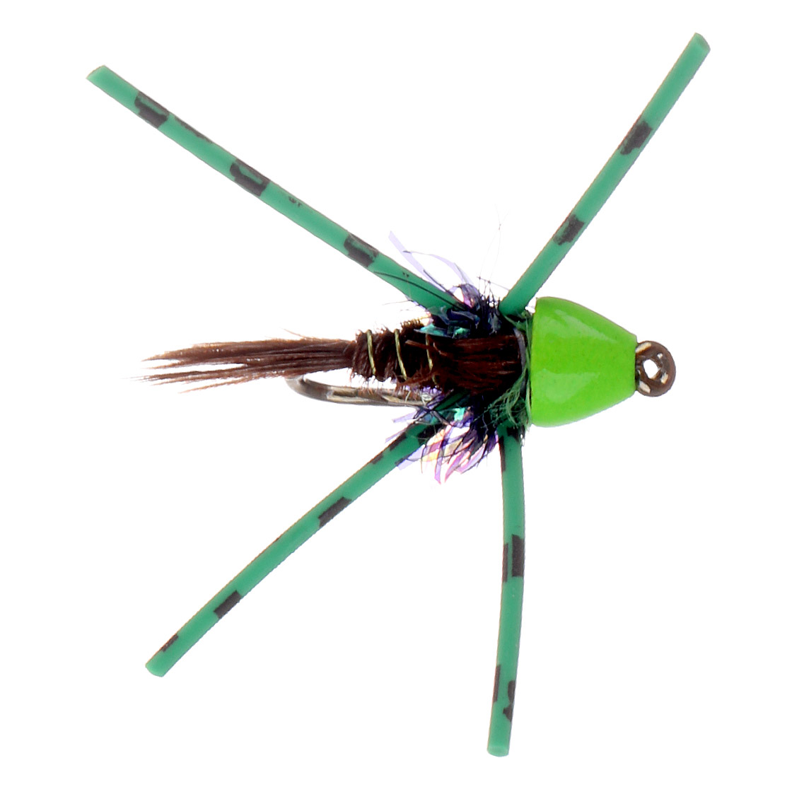 Superflies Bead Head Green Rubberleg Nymph
