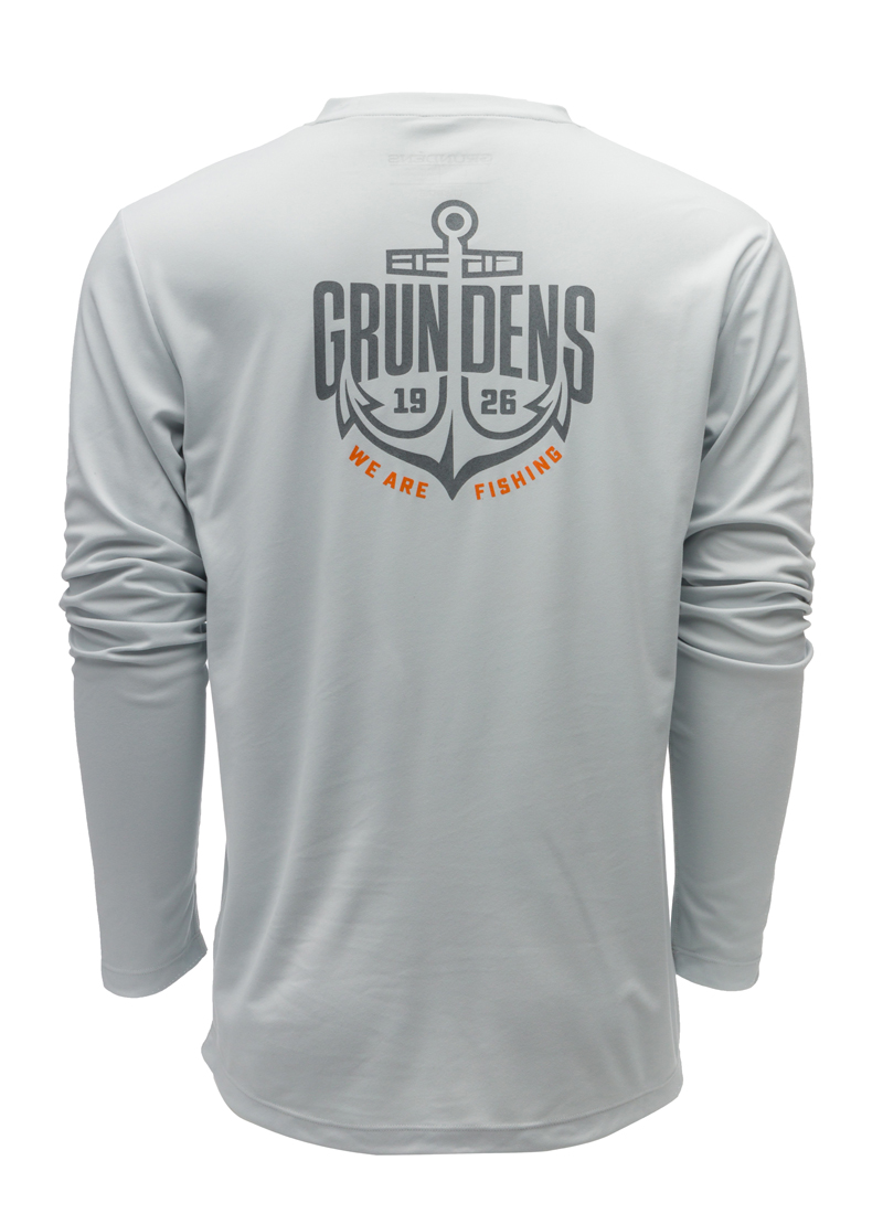 Grundéns Logo Anchor LS Tech Tee UPF 50+ Sonnenschutz Shirt grey mist