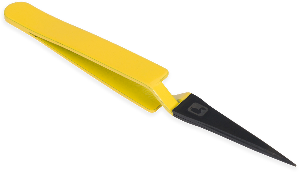 Loon Mini Straight D-Loop Tweezer - Yellow - Pinzette - gerade