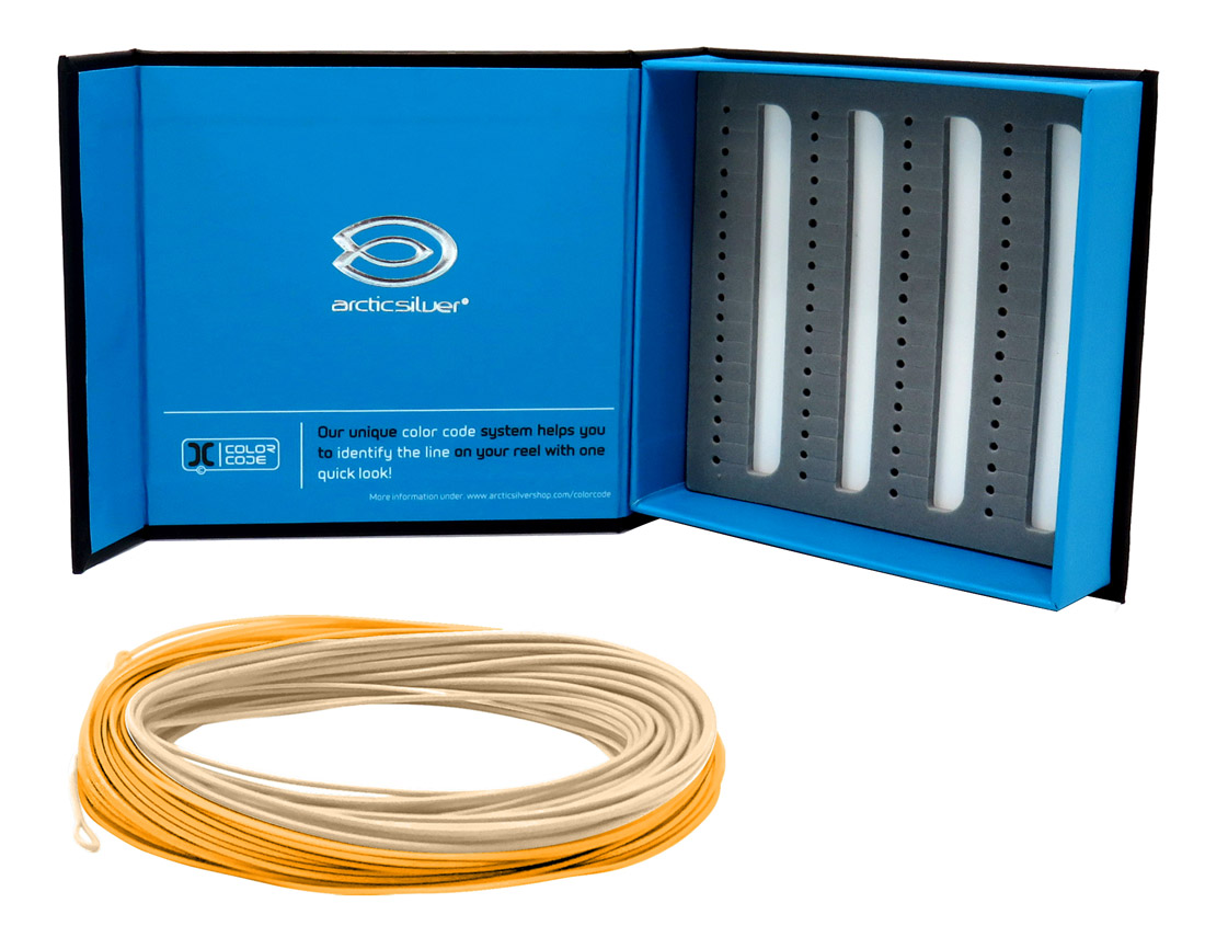 ArcticSilver_MD_Compact20_Fliegenschnur_8er #8 (cream/orange)