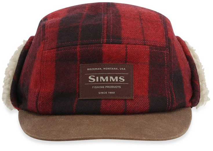 P-24764_Simms_Coldweather_Cap_Red_Buffalo_Plaid_ Simms Coldweather Cap Schirmmütze red buffalo plaid