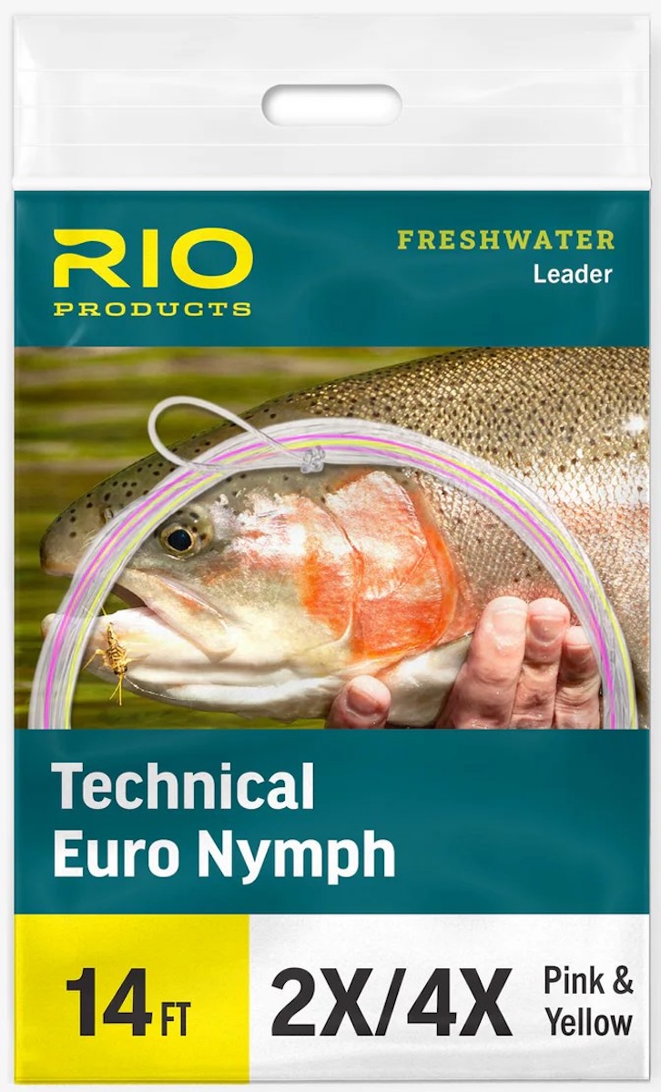 Rio Technical Euro Nymph Leader 14 ft 2X/4X with Sighter and Tippet Ring Prelooped