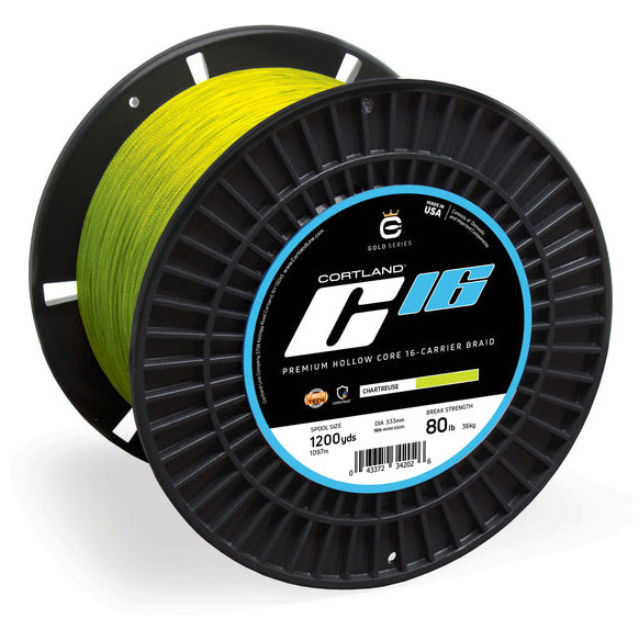 Cortland C-16 Super Braid 600 YDS 16-fach rundgeflochtene Schnur chartreuse
