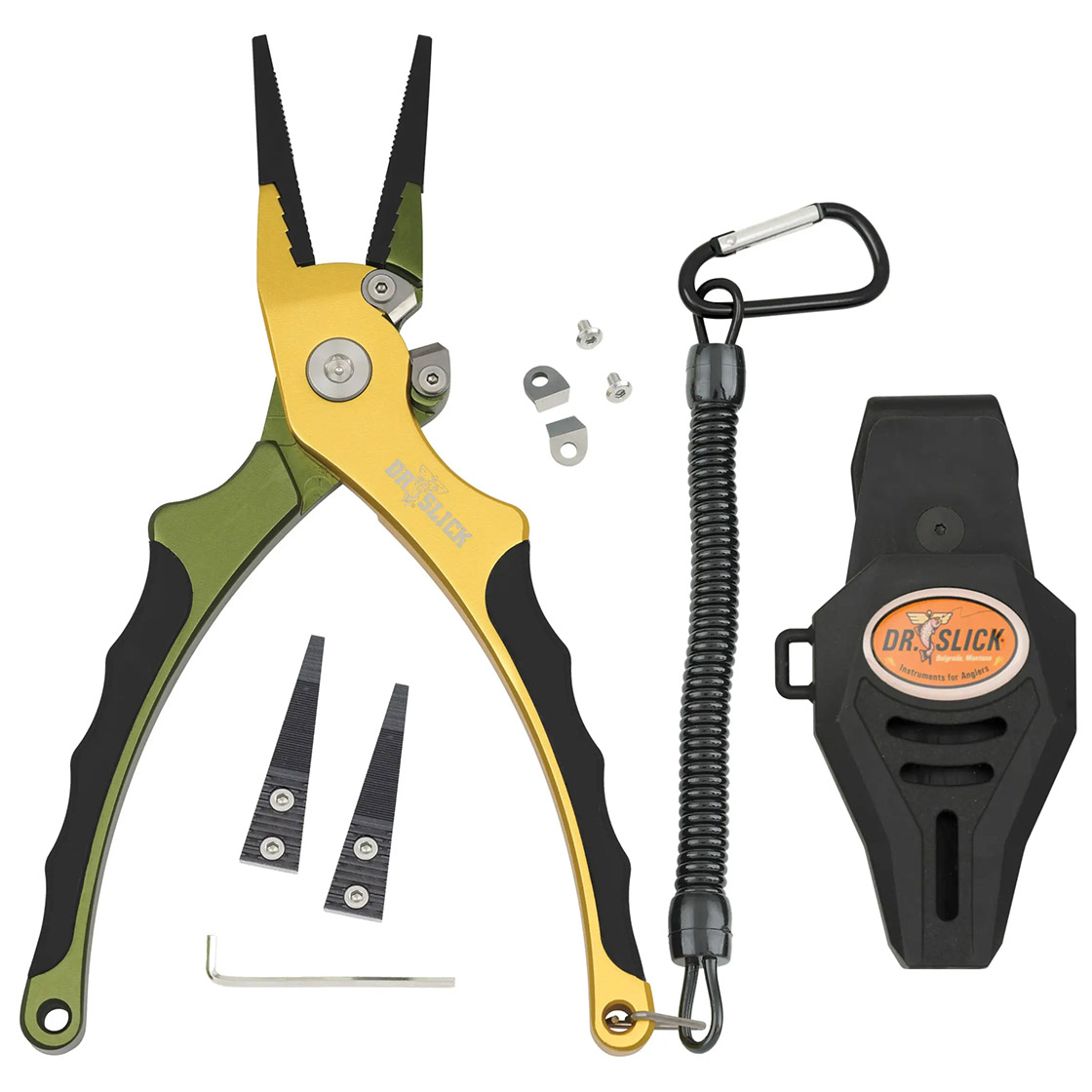 Dr. Slick Monsoon Plier 8,5'' Alu Frame Tungsten Carbide Cutters Zange green & gold