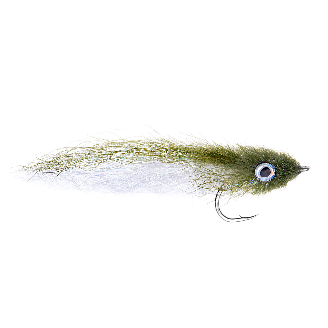 Fishient H2O Streamer - 3D Finger Mullet olive & white