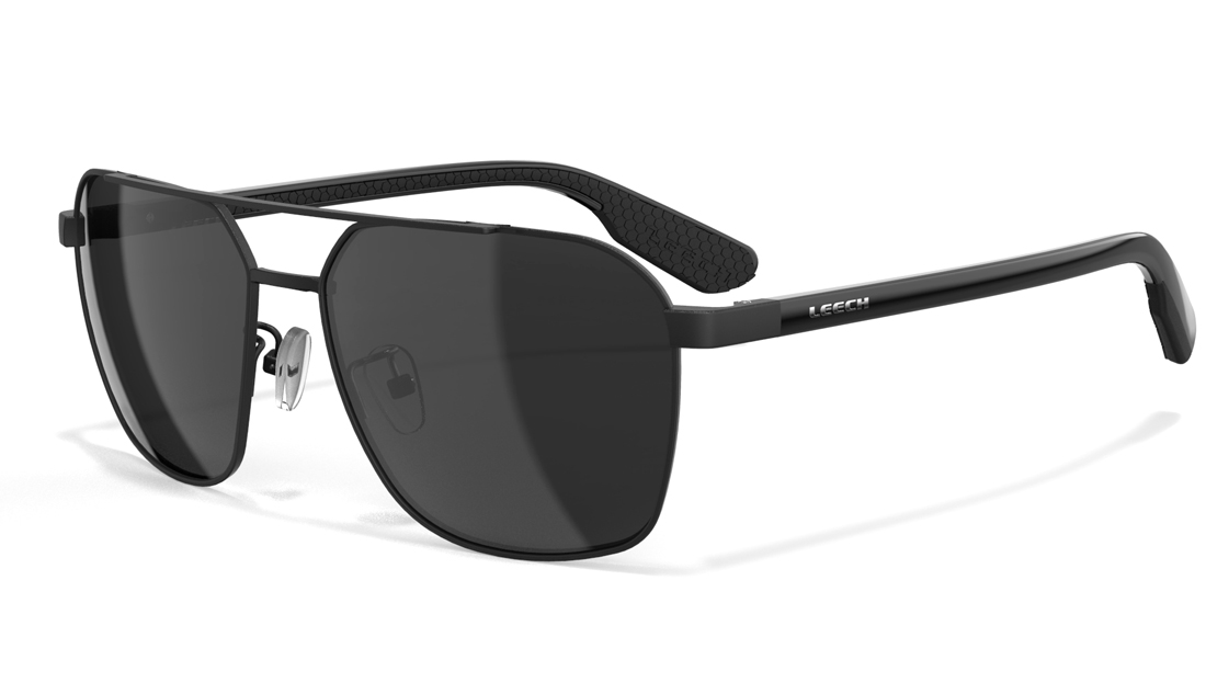 Leech Falcon Black Polbrille (Smoke)