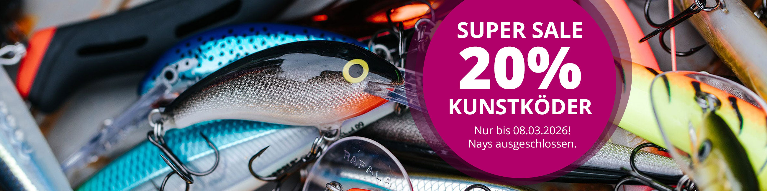 20% auf Kunstköder bis 8.3.