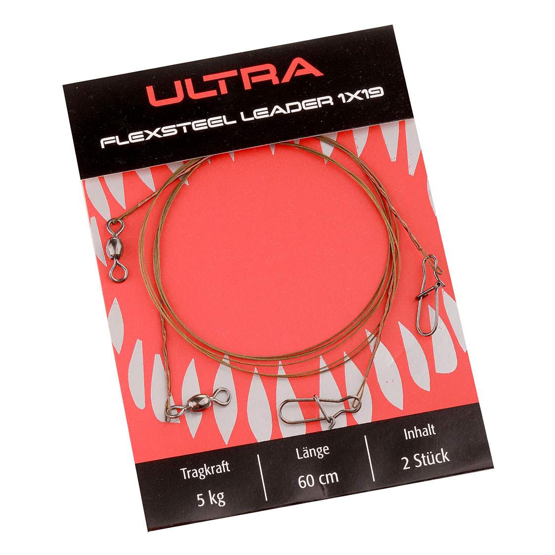 Climax Ultra 1x19 Flexsteel Leader Stahlvorfach 60 cm 2er Pack