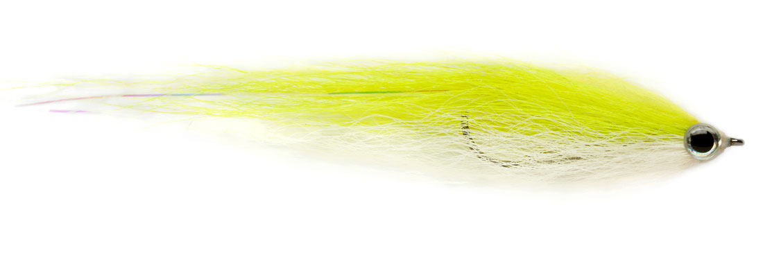 Fulling Mill Streamer - Daz's Bendback Minnow chartreuse & white