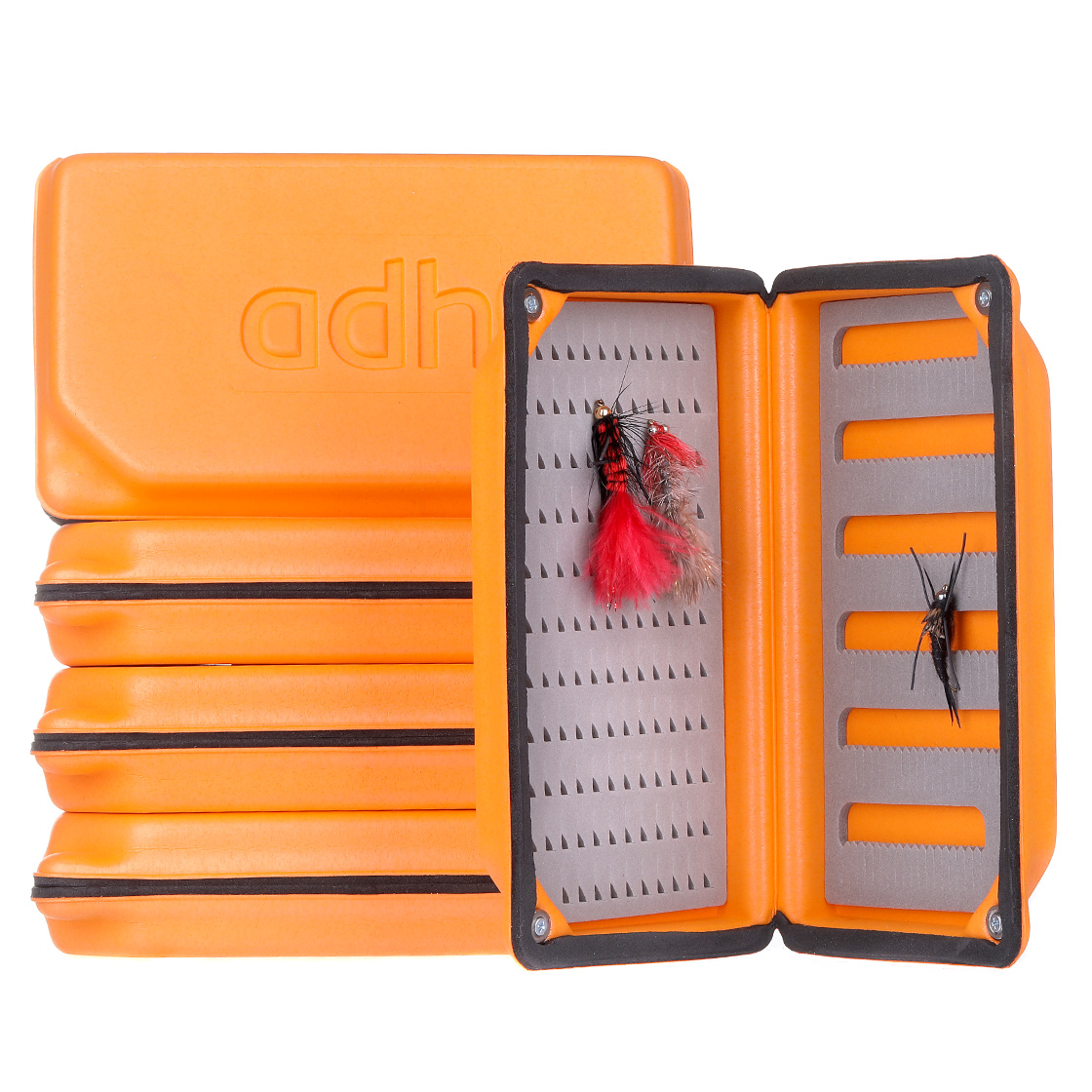adh-fishing Foam Fly Box Fliegendose Large Ultralight Rainproof orange
