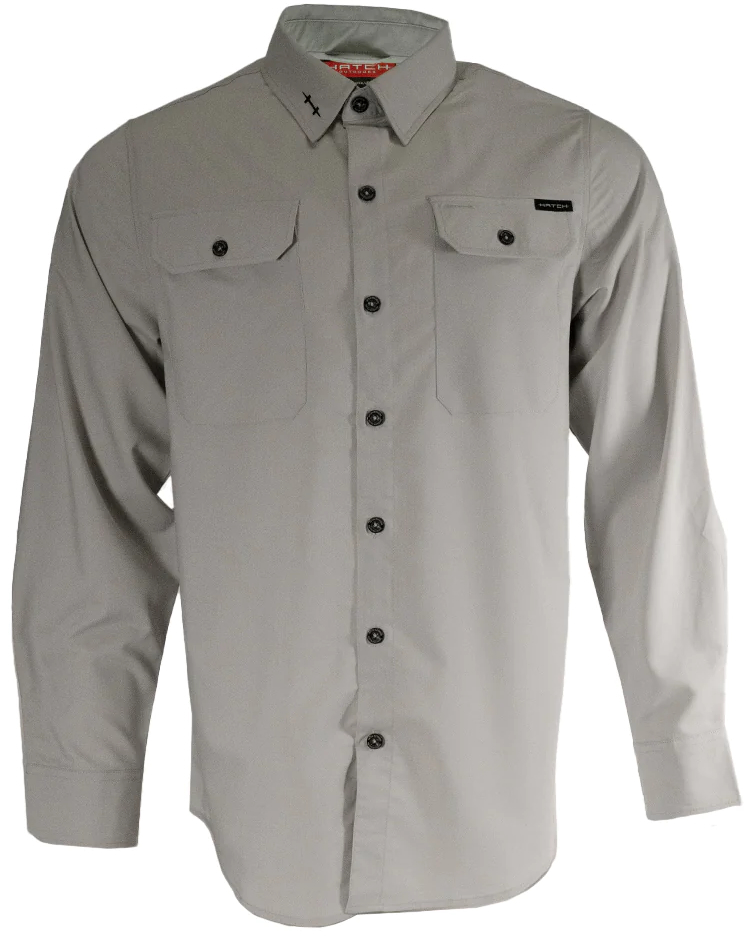 P-26151_Hatch_Horizon_Active_Fishing_Shirt_Grey_4 Hatch Horizon Active Fishing Sun Shirt UPF40 overcast grey
