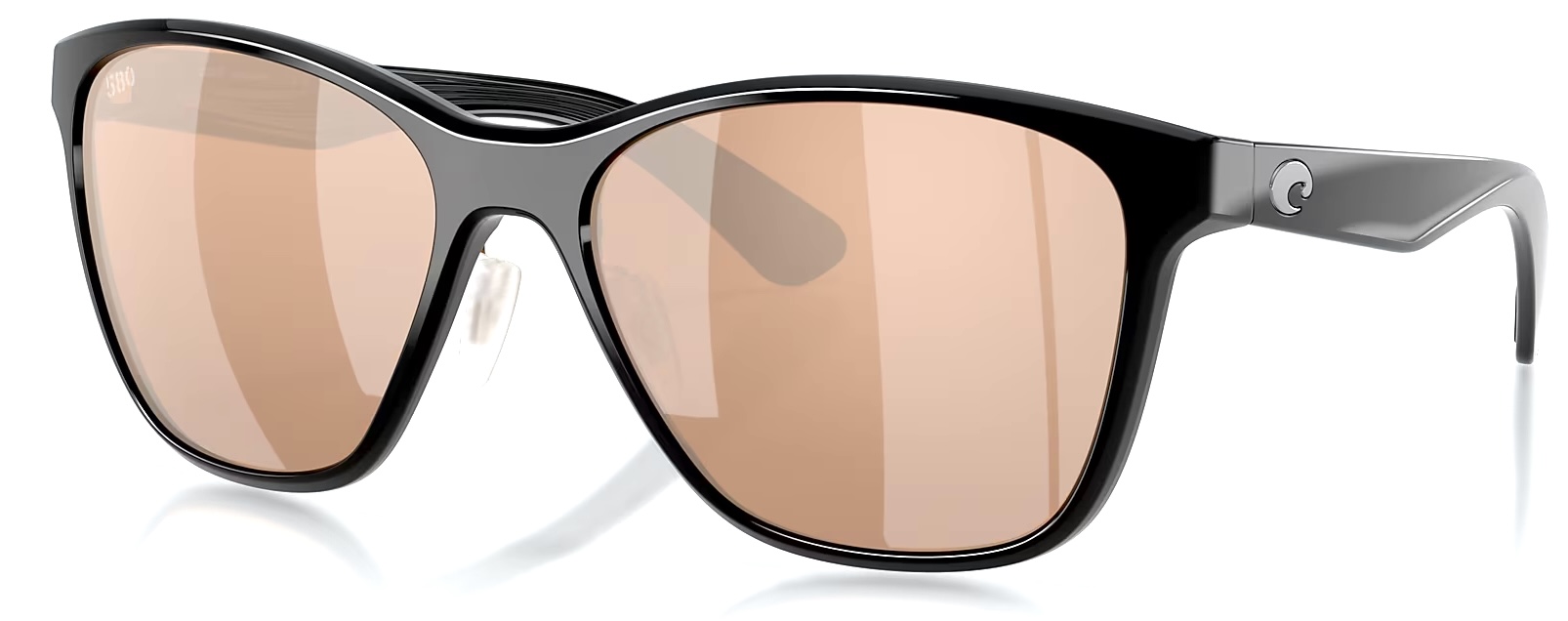Costa Womens Polarisationsbrille Luna Nueva Black Copper Silver Mirror 580G