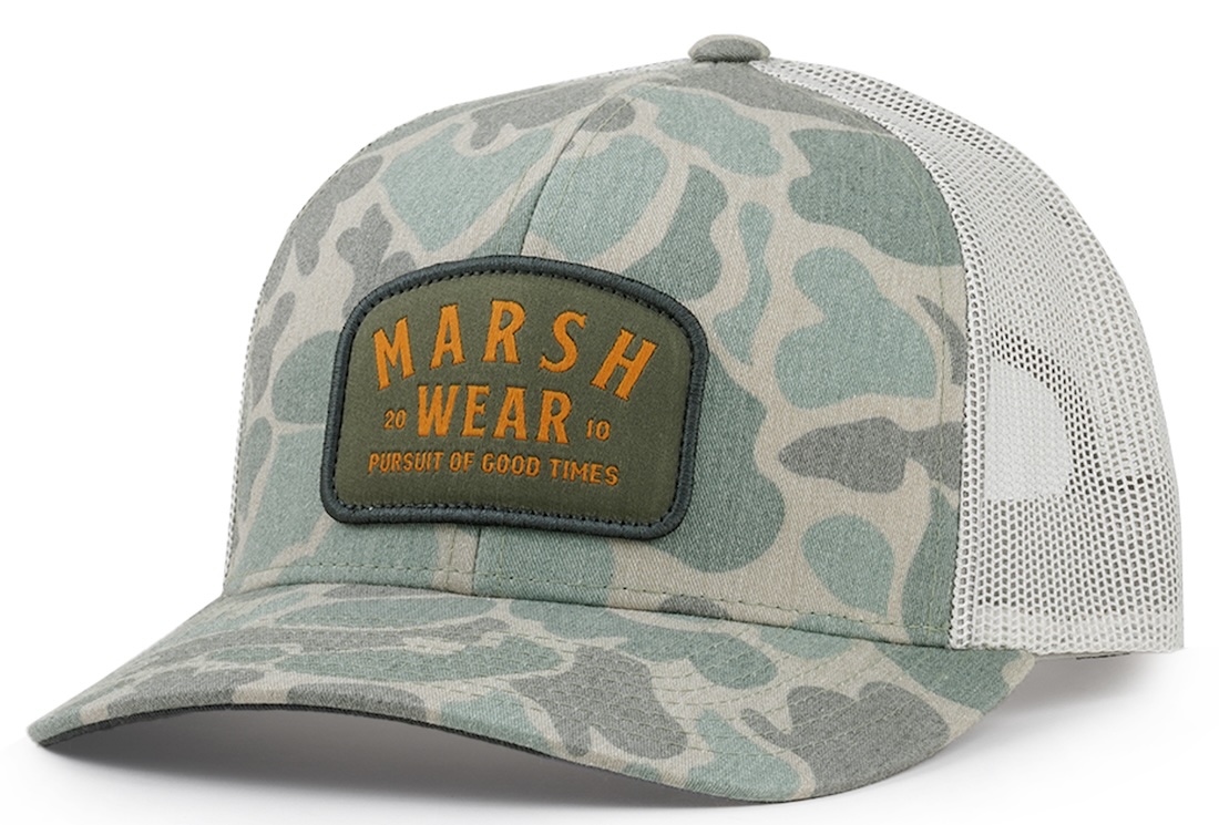 Marsh Wear Alton Camo Trucker Cap Green Mallard Camo