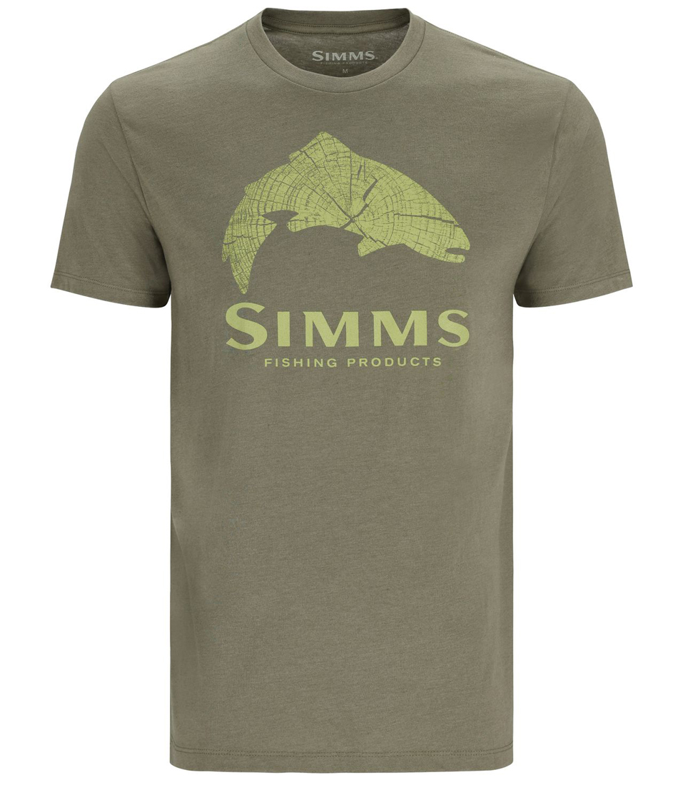 Simms Wood Trout Fill T-Shirt military heather/neon