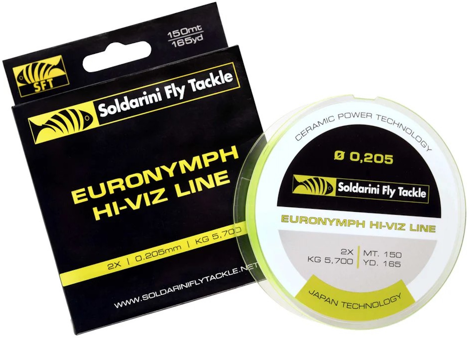 Soldarini Euronymph Hi-Viz Mono Line 150 m Spule fluo chartreuse