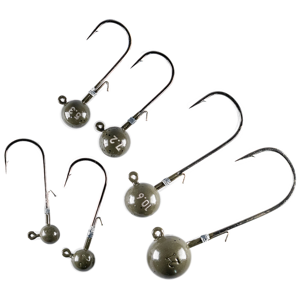 LMAB Tungsten Round Jig #6/0 green pumpkin