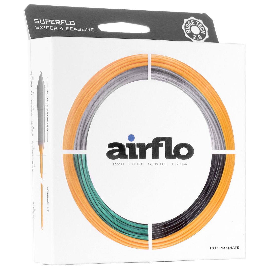 Airflo Ridge 2.0 Sniper 4 Season  Floating - Fast Intermediate Head Predator Fliegenschnur Gray/Sunb