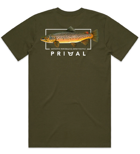 Primal Artist Tee Brown Trout Olive