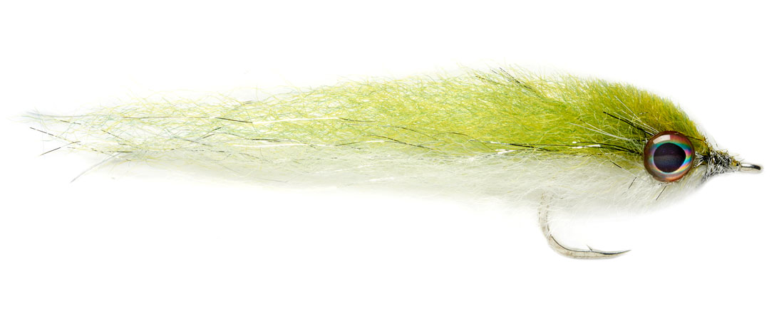 Fulling Mill Streamer - Salty Mullet olive & white