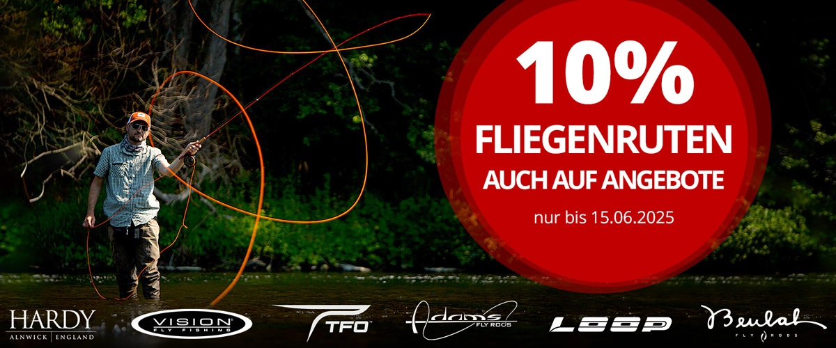 10% auf Fliegenruten bis 15.6.