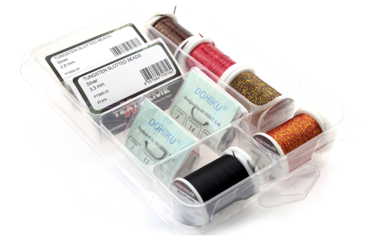 Textreme Tying Kit Perdigones Bindeset für Nymphen inklusive Box