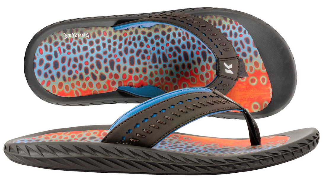 Korkers Fish Flip Flop Sandale Browntrout