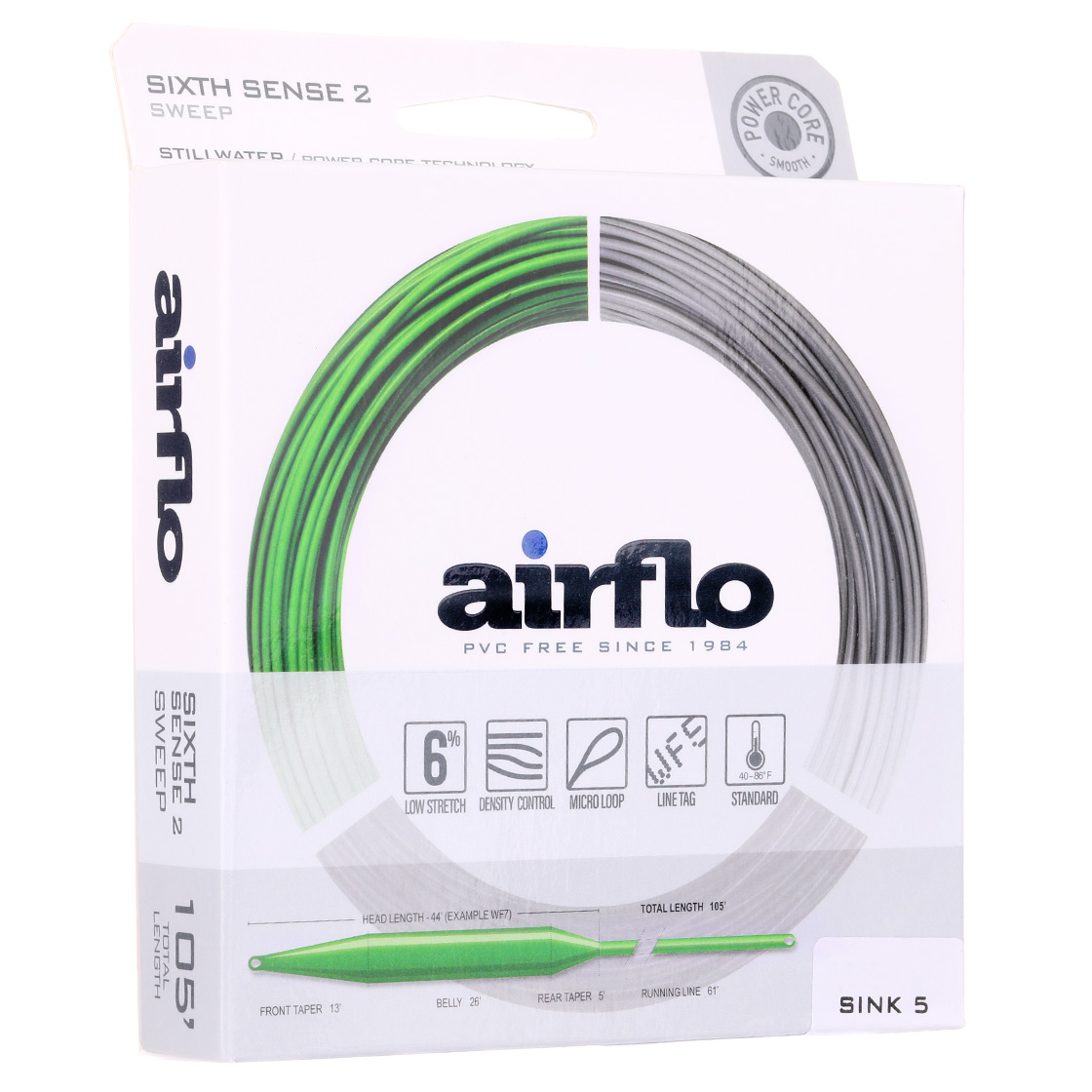 Airflo Sixth Sense 2 - Sweep - Fishfinder Sink 5 - Sink 3 Fliegenschnur  Pale Gray