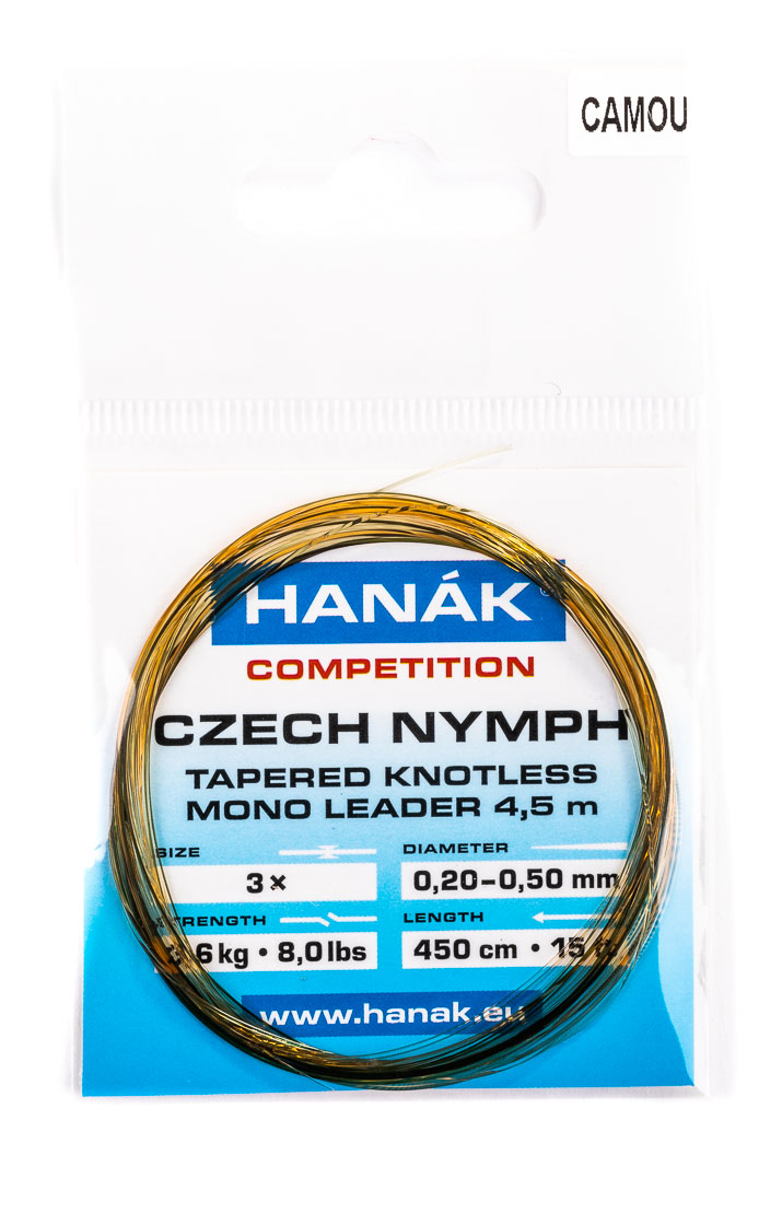 Hanak Czech Nymph Leader Nymphen Vorfach Camou 4,50m