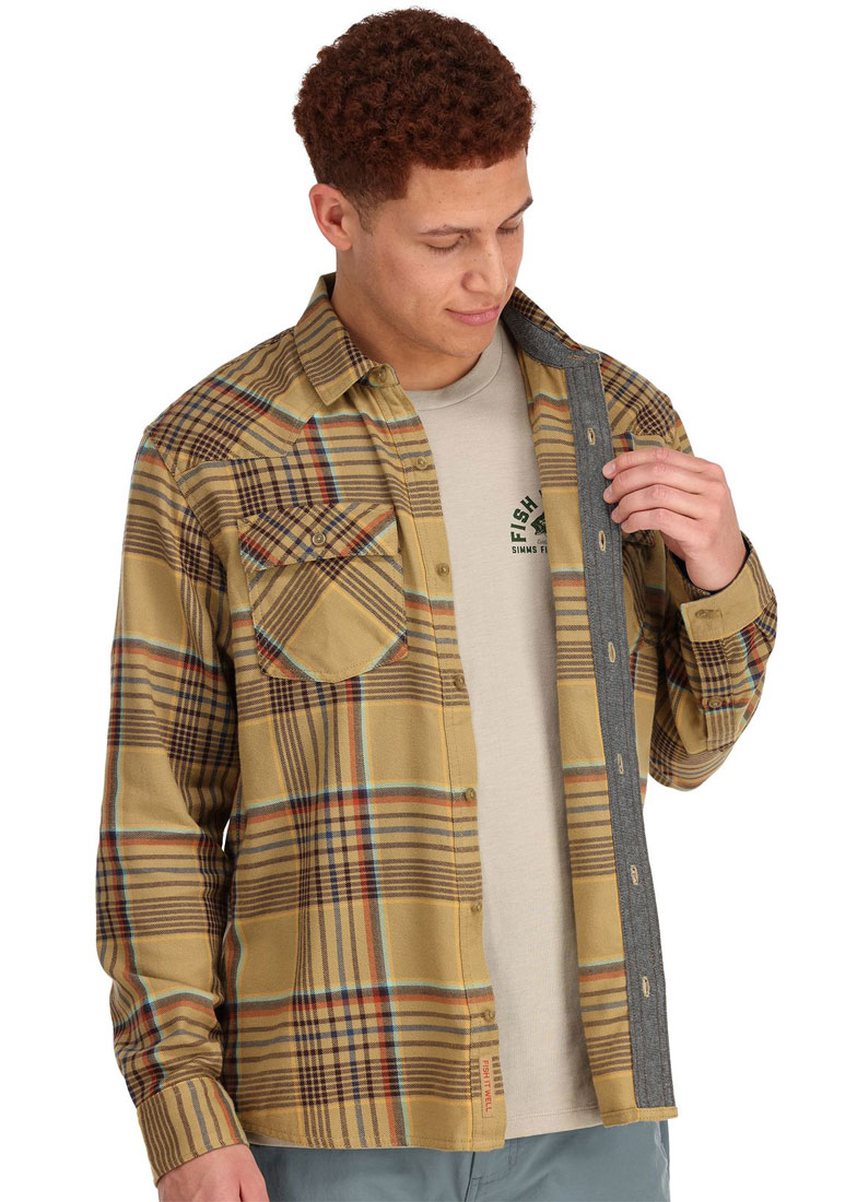 Simms_Santee_Flannel_Shirt_Hemd_camel_navy_clay_neo_plaid_5
