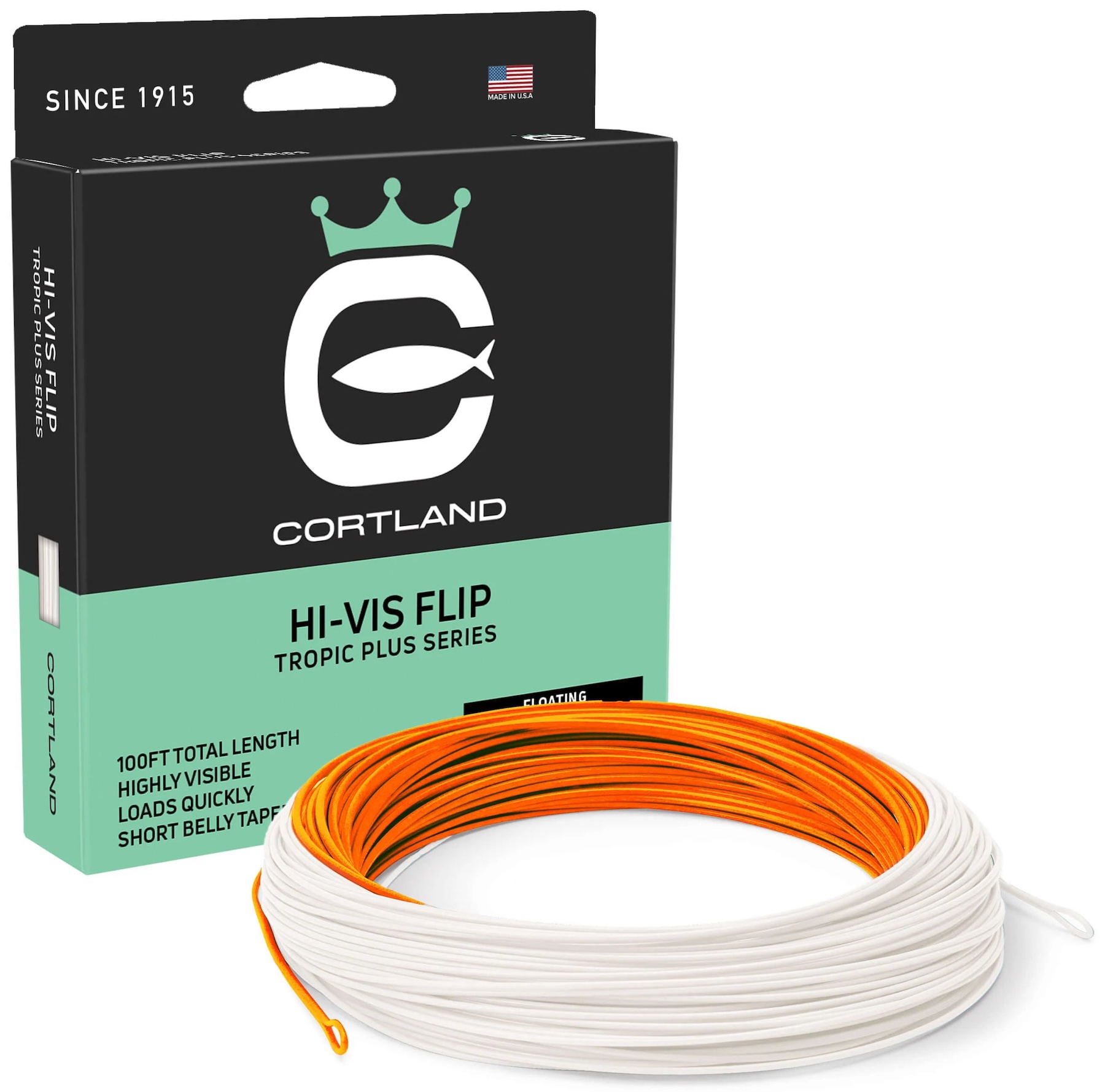 Cortland Hi-Vis Flip Short Belly Tropic+ Fliegenschnur White / High-Vis Orange