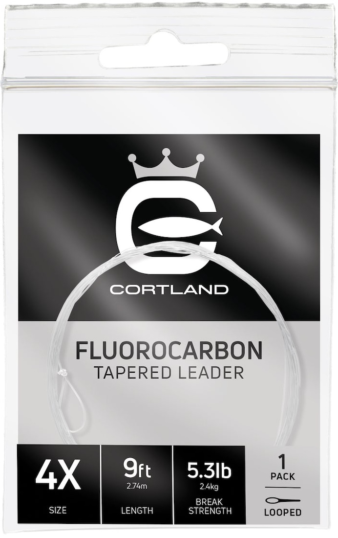 P-28532_Cortland_Fluorocarbon_Tapered_Leader_Ultra_Clear_9_ft_Vorfach Cortland Fluorocarbon Tapered Leader Ultra Clear 9 ft Vorfach