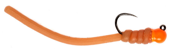 Fulling Mill Nymphe - Tungsten Squirminator Hot Head Jig Tan Barbless