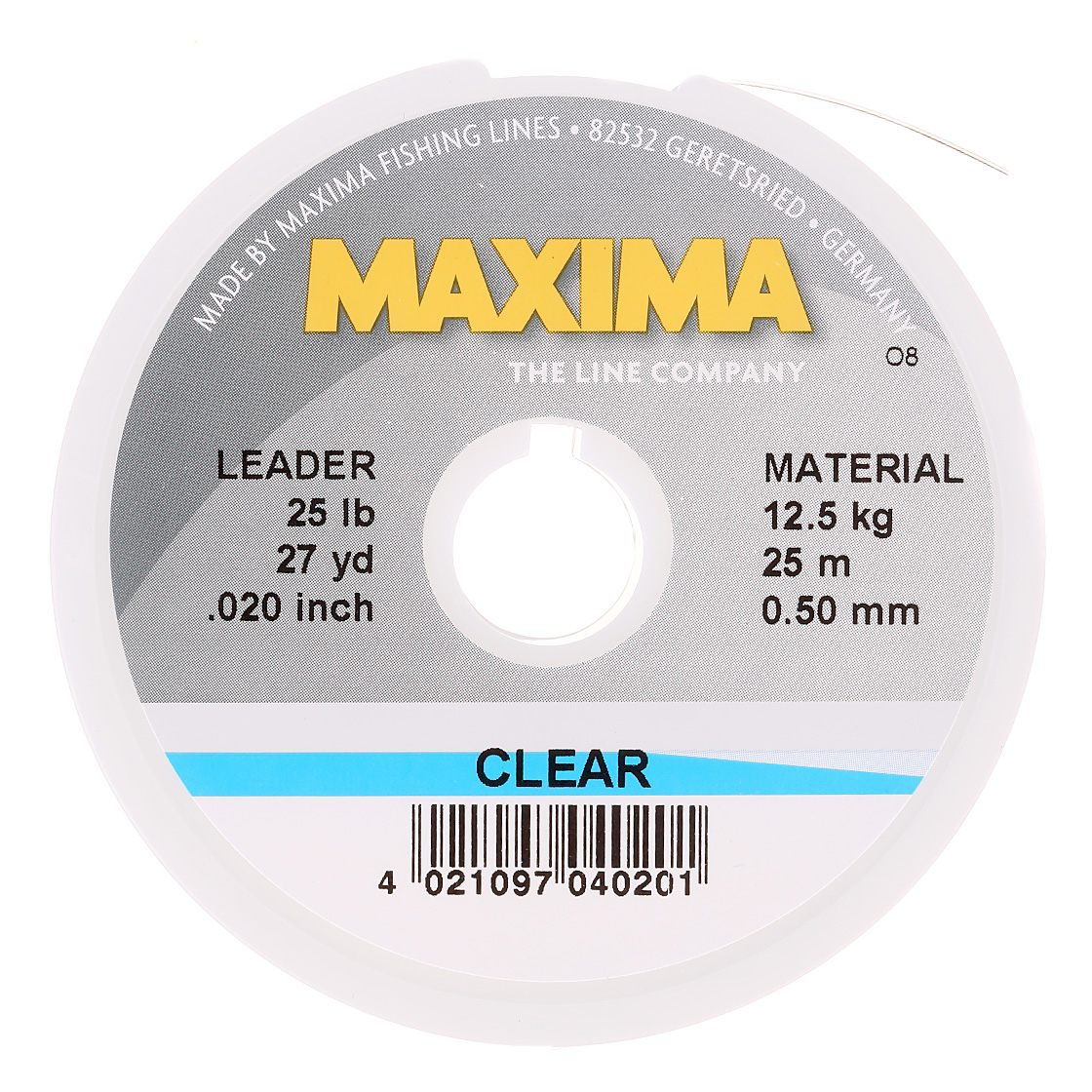 Maxima Mono Tippet 25 m auf Spule Clear Transparent