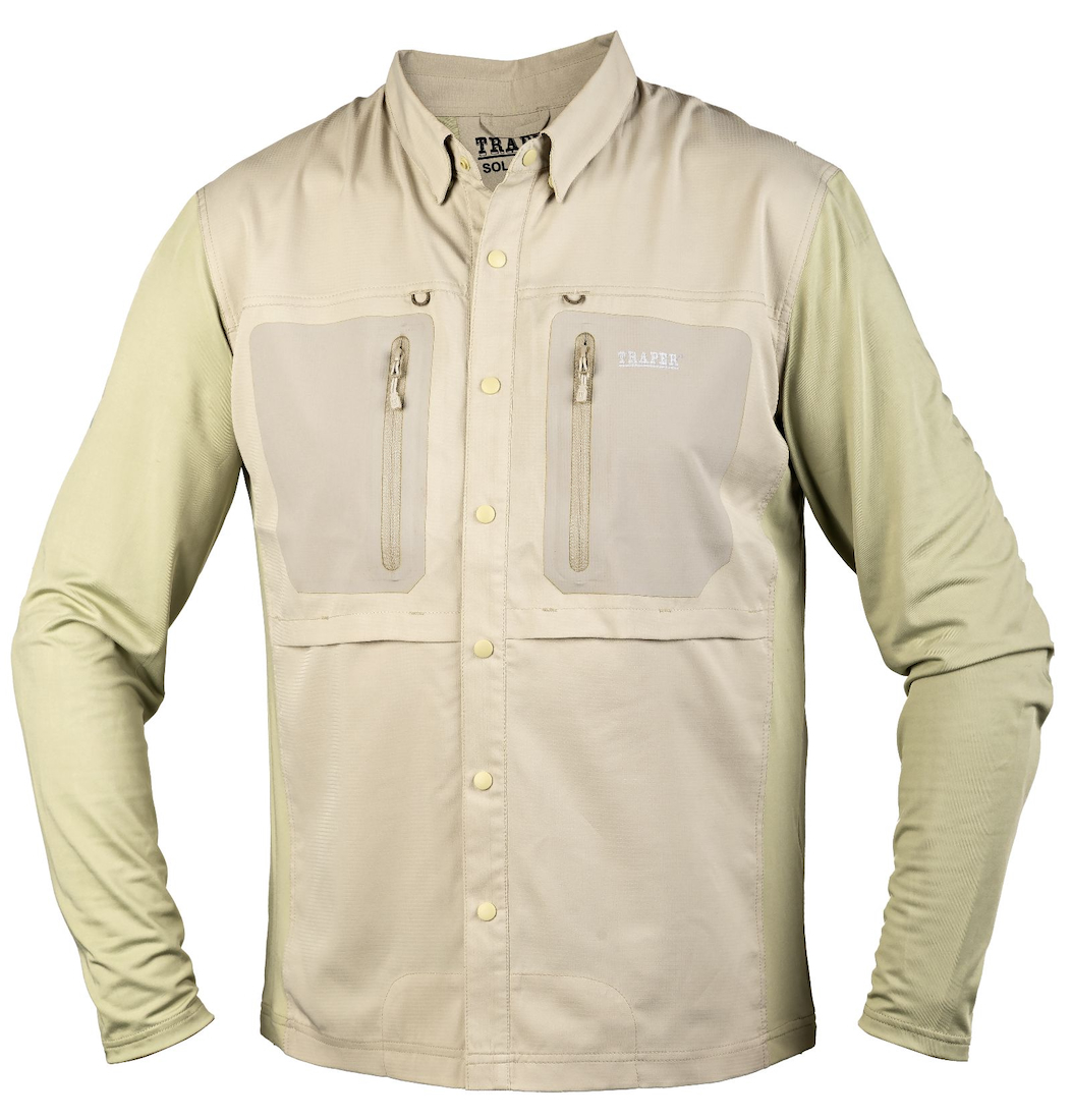 P-26481_Traper_Solar_Pro_UPF50-_Sonnenschutz_Shirt_Khaki_ Traper Solar Pro UPF 50+ Fishing Shirt Sonnenschutz khaki