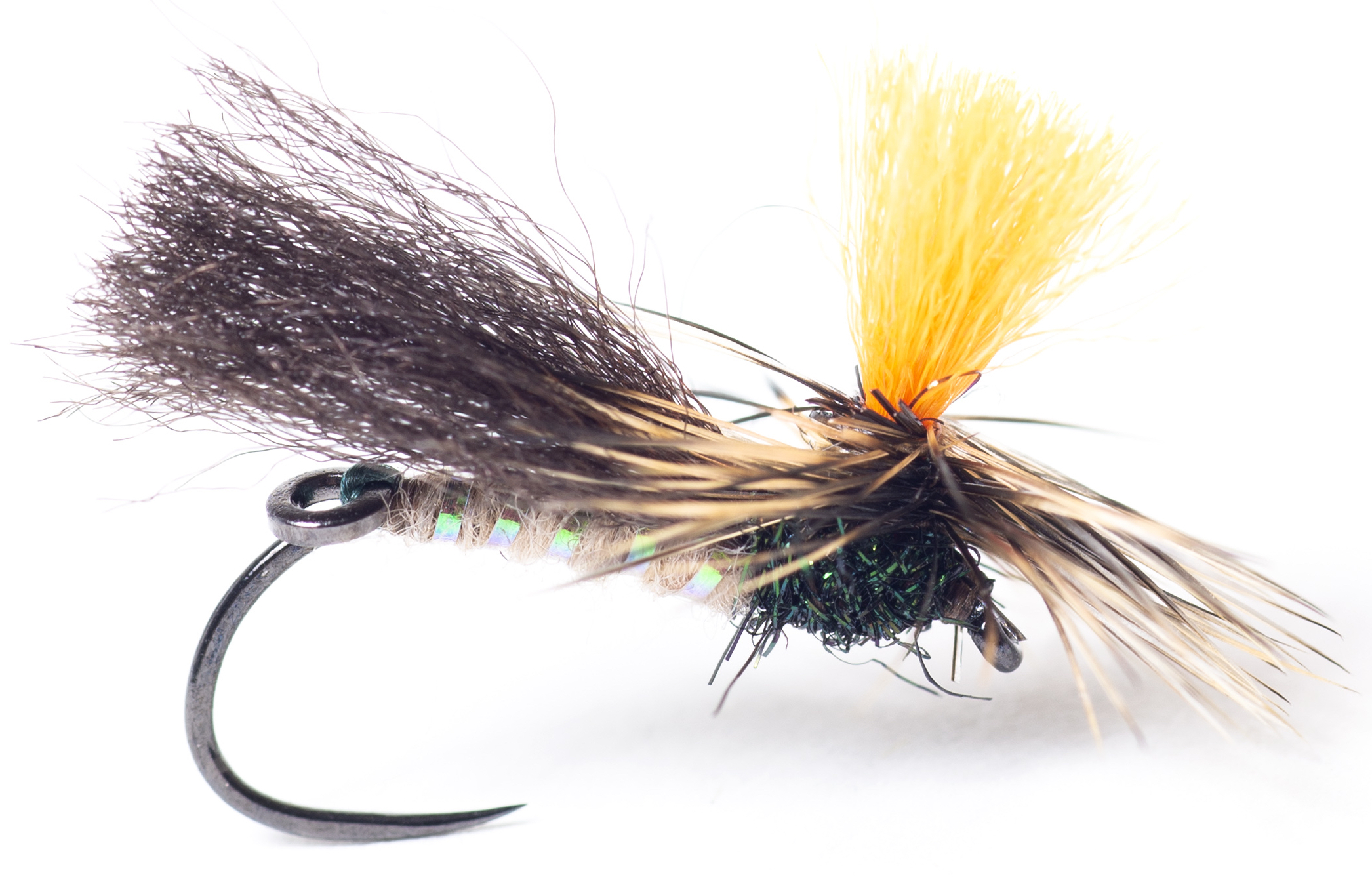 P-19983_Guideline_indi_Caddis_Fliege Guideline Trockenfliege - Indicator Caddis mit Pitzenbauer Ring